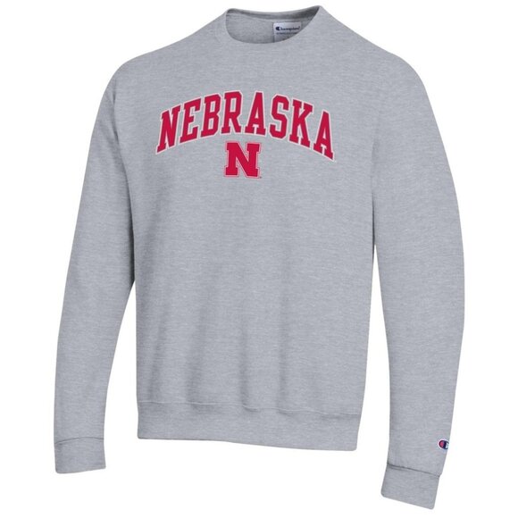 Champion Nebraska Cornhuskers Sweatshirt Men's Size Small Crewneck Pullover Gray - Picture 13 of 13
